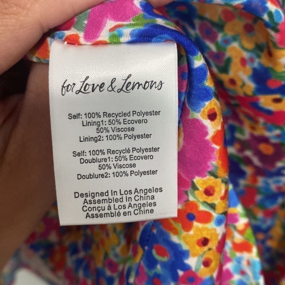 For Love and Lemons Sasha Bright Confetti Floral Strapless Mini Dress - Picture 12 of 12